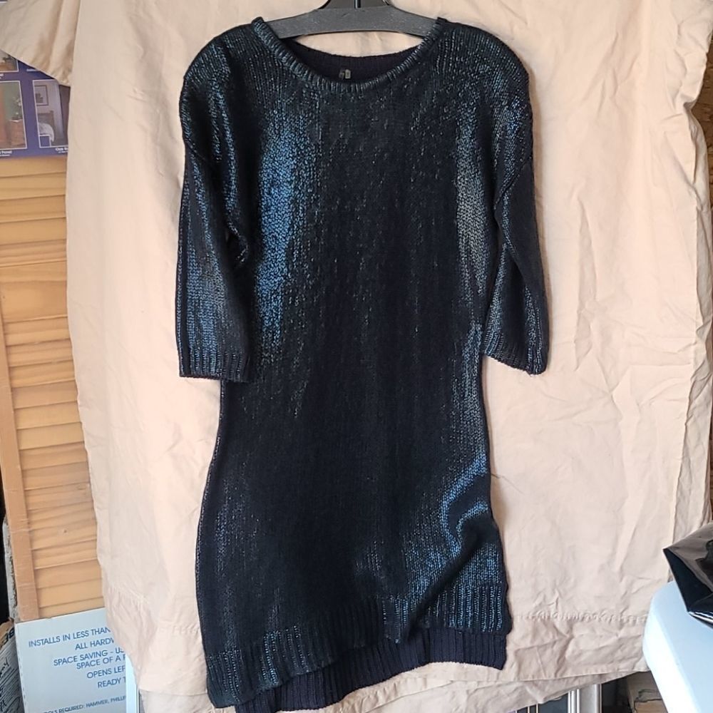 Awake Couture Sweater Coated Knit Dress M